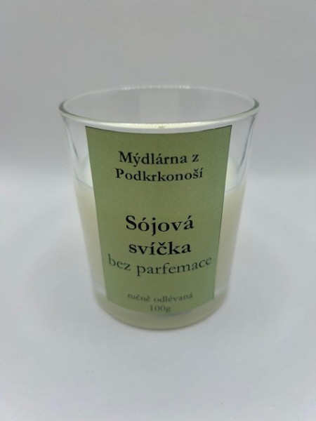 Sójová svíčka ve skle - bez parfemace (2)