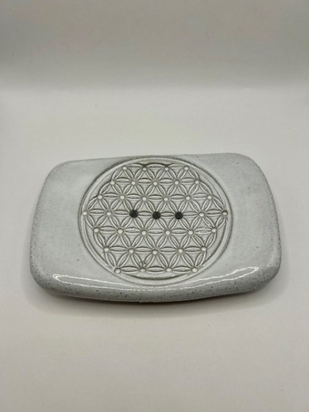 Keramická mýdlenka s ornamenty - (17)