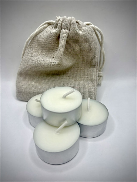 Čajové svíčky ze sójového vosku - sada 4ks v látkovém sáčku (2)