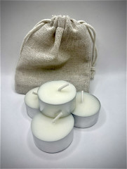 Čajové svíčky ze sójového vosku - sada 4ks v látkovém sáčku