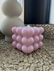 Srdce kostka - sójová svíčka