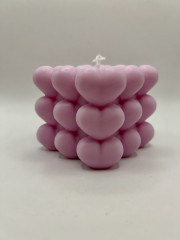 Srdce kostka - sójová svíčka (2)